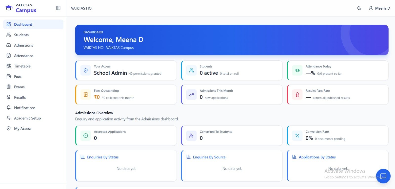 VAIKTAS Education Dashboard