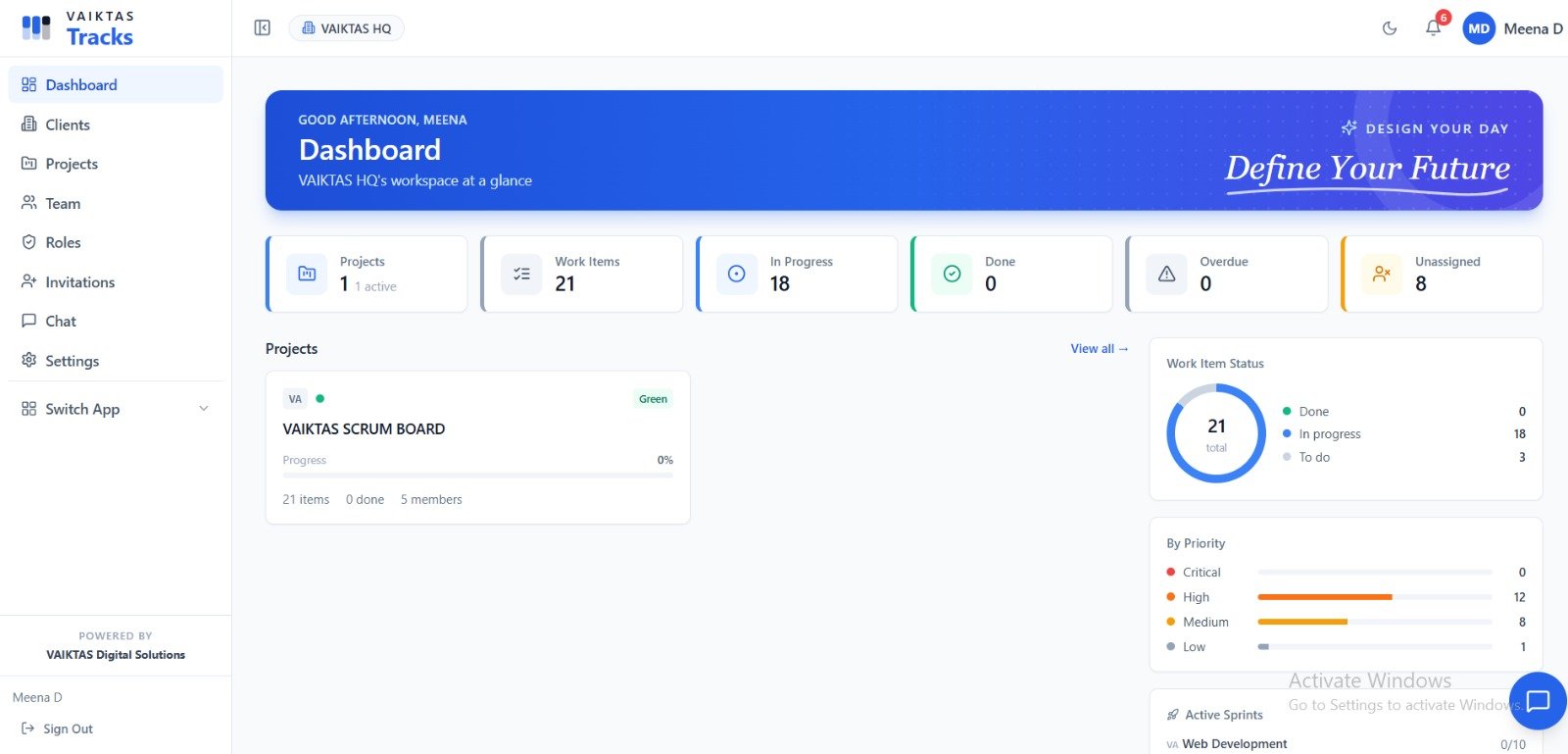 VAIKTAS PMO Dashboard