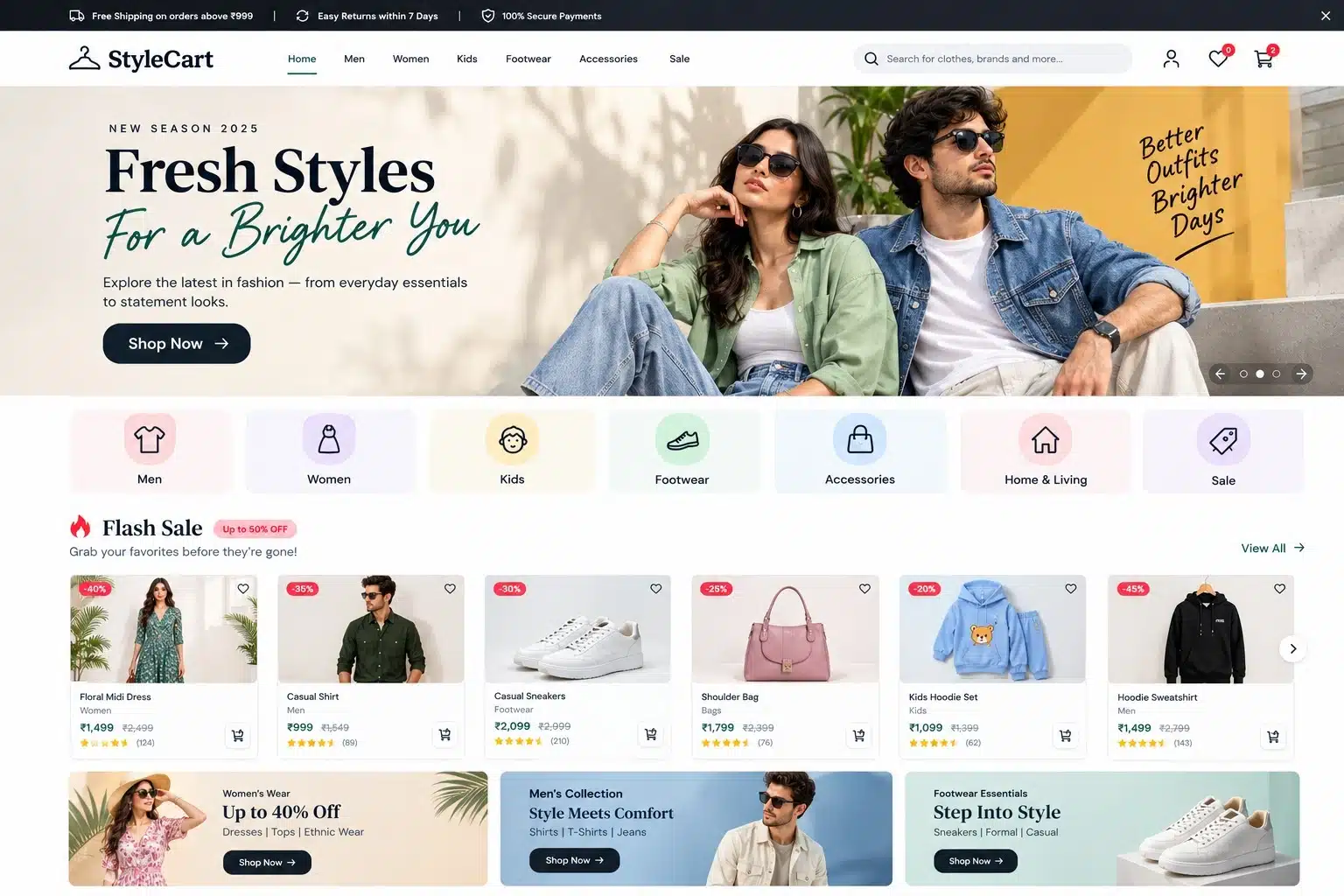 E-Commerce SEO Dashboard and Online Store